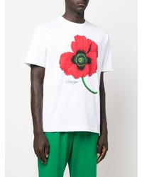 weißes bedrucktes T-Shirt mit einem Rundhalsausschnitt von Kenzo