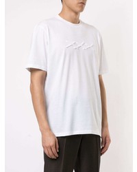 weißes bedrucktes T-Shirt mit einem Rundhalsausschnitt von Ermenegildo Zegna