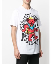 weißes bedrucktes T-Shirt mit einem Rundhalsausschnitt von Chinatown Market