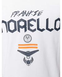 weißes bedrucktes T-Shirt mit einem Rundhalsausschnitt von Frankie Morello