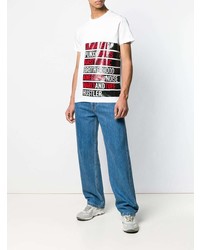 weißes bedrucktes T-Shirt mit einem Rundhalsausschnitt von DSQUARED2