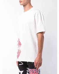 weißes bedrucktes T-Shirt mit einem Rundhalsausschnitt von Calvin Klein 205W39nyc