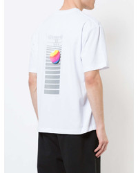 weißes bedrucktes T-Shirt mit einem Rundhalsausschnitt von Alexander Wang
