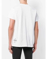weißes bedrucktes T-Shirt mit einem Rundhalsausschnitt von Boy London