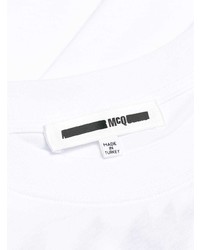 weißes bedrucktes T-Shirt mit einem Rundhalsausschnitt von McQ Alexander McQueen