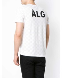weißes bedrucktes T-Shirt mit einem Rundhalsausschnitt von À La Garçonne