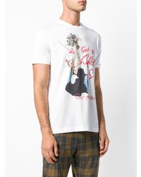 weißes bedrucktes T-Shirt mit einem Rundhalsausschnitt von Vivienne Westwood