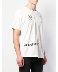 weißes bedrucktes T-Shirt mit einem Rundhalsausschnitt von Off-White