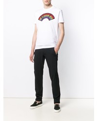 weißes bedrucktes T-Shirt mit einem Rundhalsausschnitt von DSQUARED2