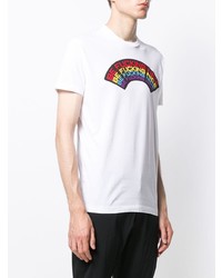 weißes bedrucktes T-Shirt mit einem Rundhalsausschnitt von DSQUARED2