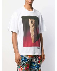 weißes bedrucktes T-Shirt mit einem Rundhalsausschnitt von VERSACE JEANS COUTURE