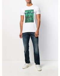 weißes bedrucktes T-Shirt mit einem Rundhalsausschnitt von Tommy Hilfiger