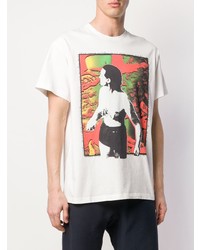 weißes bedrucktes T-Shirt mit einem Rundhalsausschnitt von Paul Smith