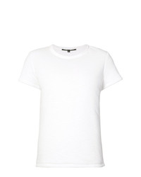 weißes bedrucktes T-Shirt mit einem Rundhalsausschnitt von Proenza Schouler