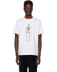 weißes bedrucktes T-Shirt mit einem Rundhalsausschnitt von Ps By Paul Smith