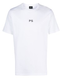 weißes bedrucktes T-Shirt mit einem Rundhalsausschnitt von PS Paul Smith