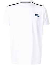 weißes bedrucktes T-Shirt mit einem Rundhalsausschnitt von PS Paul Smith