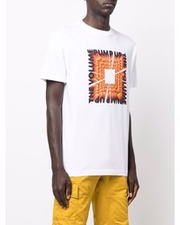 weißes bedrucktes T-Shirt mit einem Rundhalsausschnitt von Marcelo Burlon County of Milan