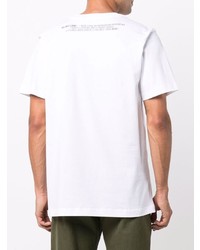 weißes bedrucktes T-Shirt mit einem Rundhalsausschnitt von Helmut Lang