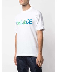 weißes bedrucktes T-Shirt mit einem Rundhalsausschnitt von Palace