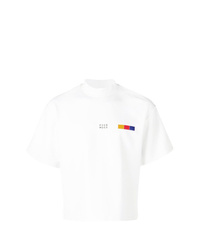 weißes bedrucktes T-Shirt mit einem Rundhalsausschnitt von Pyer Moss