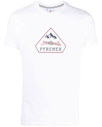 weißes bedrucktes T-Shirt mit einem Rundhalsausschnitt von Pyrenex
