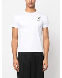 weißes bedrucktes T-Shirt mit einem Rundhalsausschnitt von Lanvin