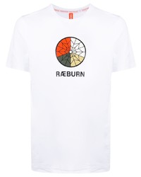 weißes bedrucktes T-Shirt mit einem Rundhalsausschnitt von Raeburn