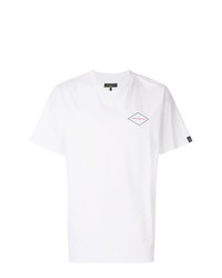 weißes bedrucktes T-Shirt mit einem Rundhalsausschnitt von rag & bone