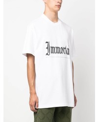 weißes bedrucktes T-Shirt mit einem Rundhalsausschnitt von John Richmond