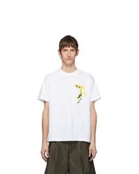 weißes bedrucktes T-Shirt mit einem Rundhalsausschnitt von Random Identities