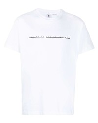 weißes bedrucktes T-Shirt mit einem Rundhalsausschnitt von Random Identities