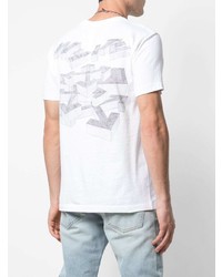 weißes bedrucktes T-Shirt mit einem Rundhalsausschnitt von Off-White