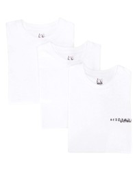 weißes bedrucktes T-Shirt mit einem Rundhalsausschnitt von Readymade