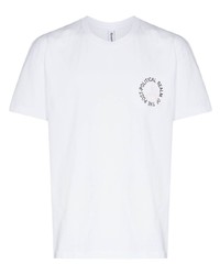 weißes bedrucktes T-Shirt mit einem Rundhalsausschnitt von Reception