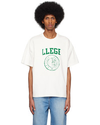 weißes bedrucktes T-Shirt mit einem Rundhalsausschnitt von Recto