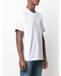 weißes bedrucktes T-Shirt mit einem Rundhalsausschnitt von Golden Goose