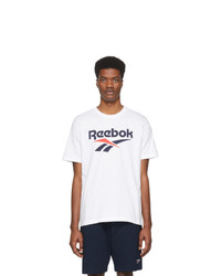 weißes bedrucktes T-Shirt mit einem Rundhalsausschnitt von Reebok Classics