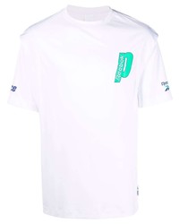 weißes bedrucktes T-Shirt mit einem Rundhalsausschnitt von Reebok