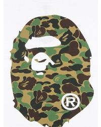 weißes bedrucktes T-Shirt mit einem Rundhalsausschnitt von A Bathing Ape