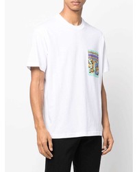 weißes bedrucktes T-Shirt mit einem Rundhalsausschnitt von VERSACE JEANS COUTURE