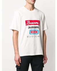 weißes bedrucktes T-Shirt mit einem Rundhalsausschnitt von Buscemi