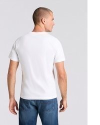 weißes bedrucktes T-Shirt mit einem Rundhalsausschnitt von Replay