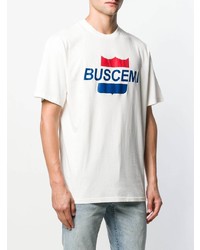 weißes bedrucktes T-Shirt mit einem Rundhalsausschnitt von Buscemi