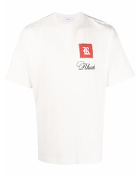 weißes bedrucktes T-Shirt mit einem Rundhalsausschnitt von Rhude