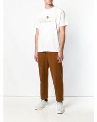 weißes bedrucktes T-Shirt mit einem Rundhalsausschnitt von Alexander Wang