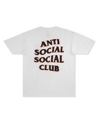 weißes bedrucktes T-Shirt mit einem Rundhalsausschnitt von Anti Social Social Club