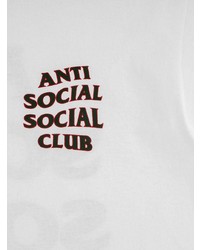 weißes bedrucktes T-Shirt mit einem Rundhalsausschnitt von Anti Social Social Club