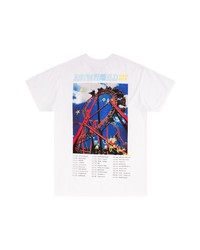 weißes bedrucktes T-Shirt mit einem Rundhalsausschnitt von Travis Scott Astroworld