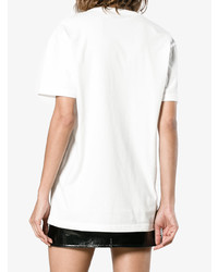 weißes bedrucktes T-Shirt mit einem Rundhalsausschnitt von Jean-Michel Basquiat X Browns